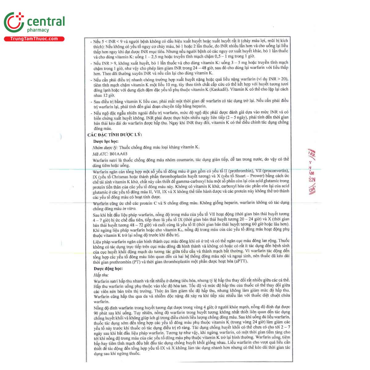 thuoc a t warfarin 5mg 8 B0287 thuoc a t warfarin 5mg 8 B0287