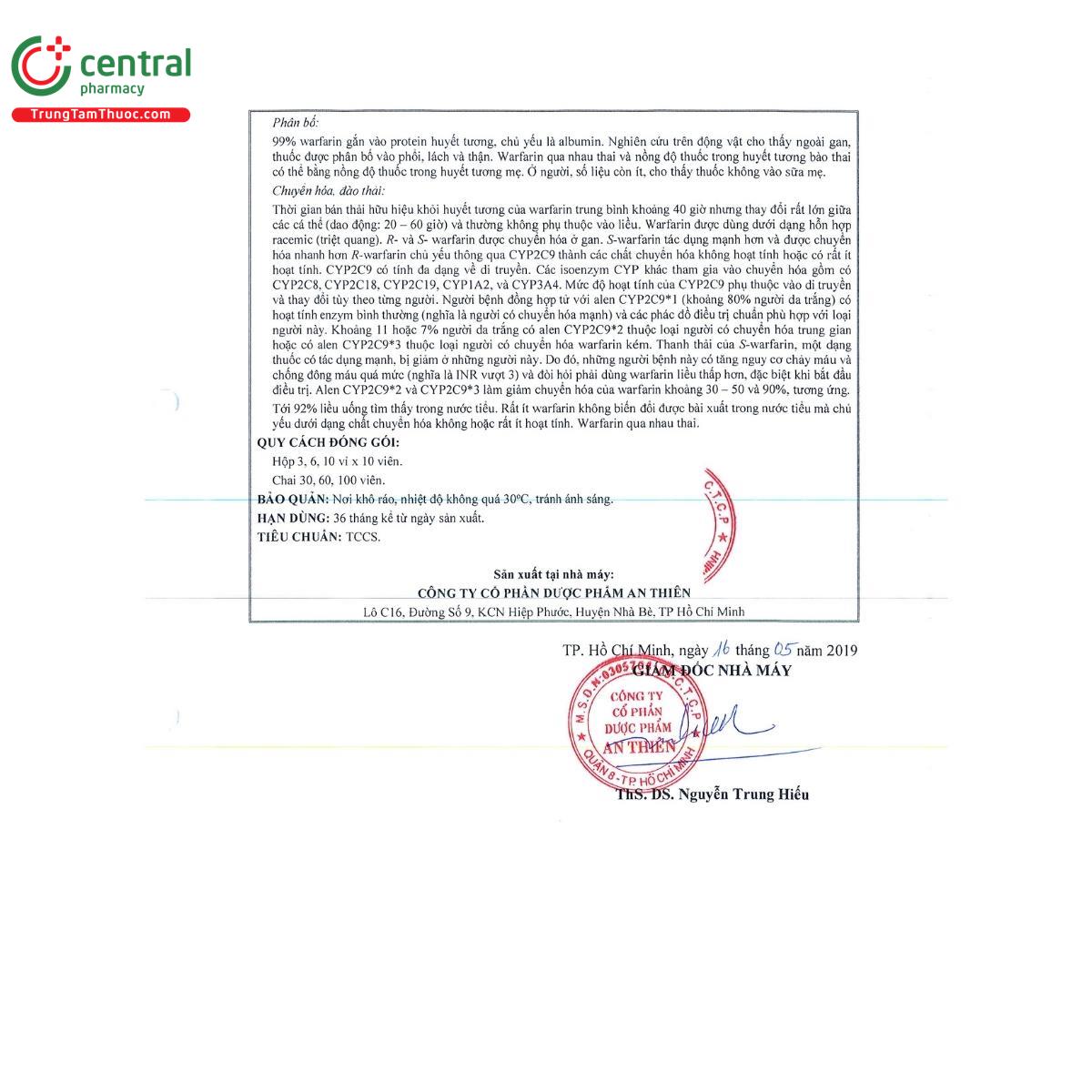 thuoc a t warfarin 5mg 9 C0353 thuoc a t warfarin 5mg 9 C0353