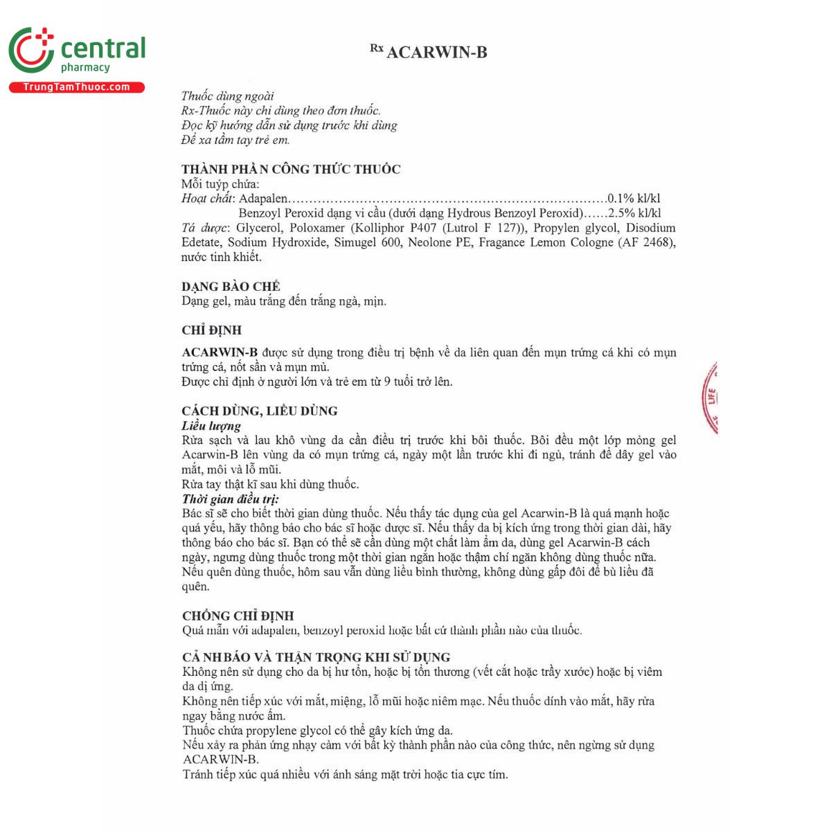 thuoc acarwin b 4 K4442 thuoc acarwin b 4 K4442