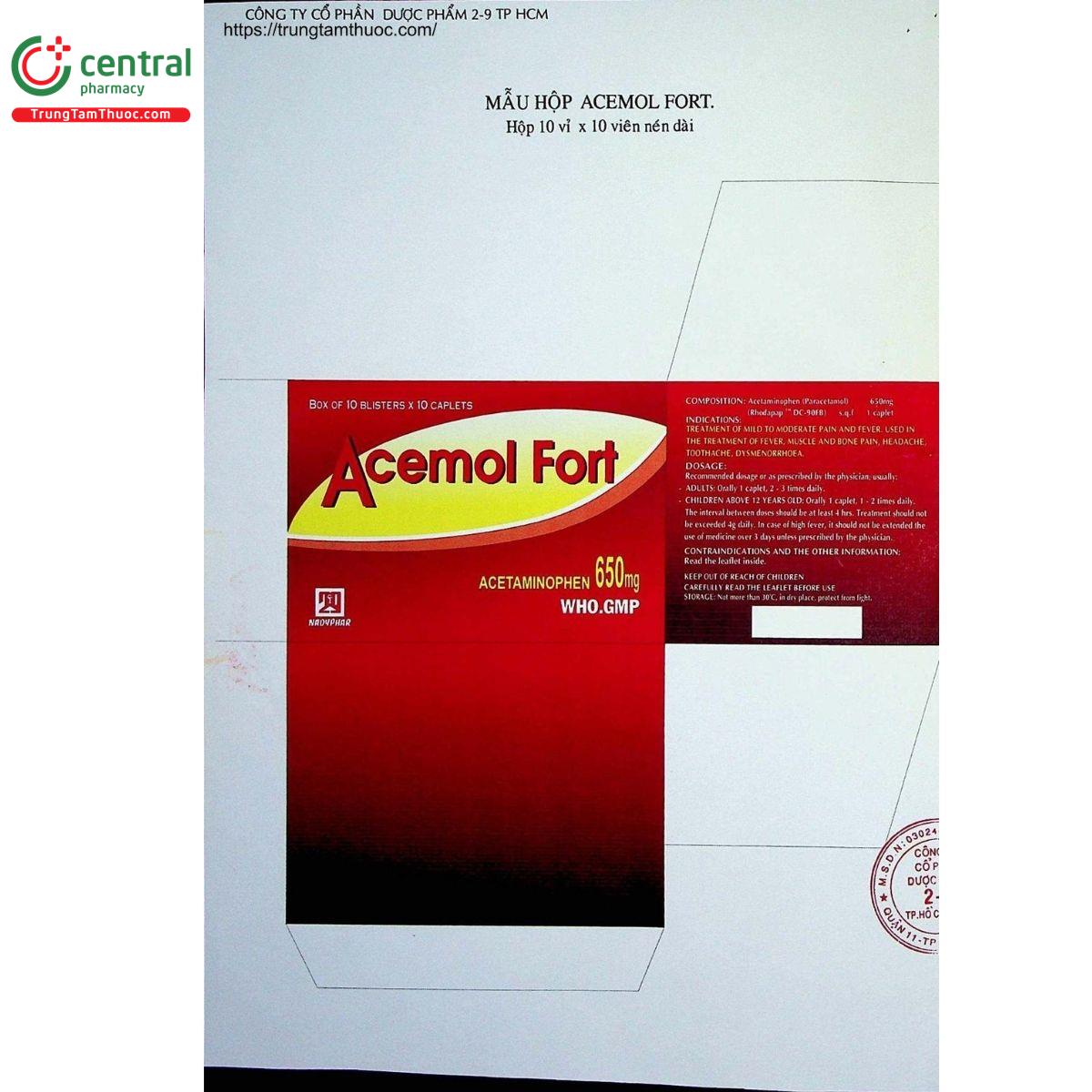 thuoc acemol fort 2 V8552 thuoc acemol fort 2 V8552
