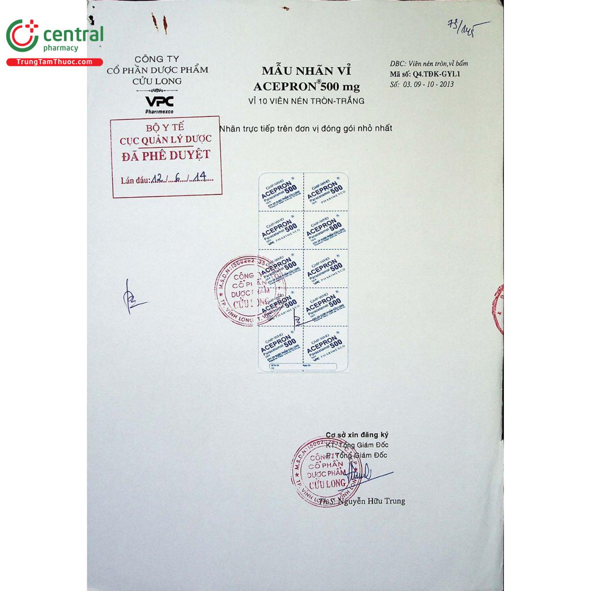 thuoc acepron 500mg 2 S7543 thuoc acepron 500mg 2 S7543
