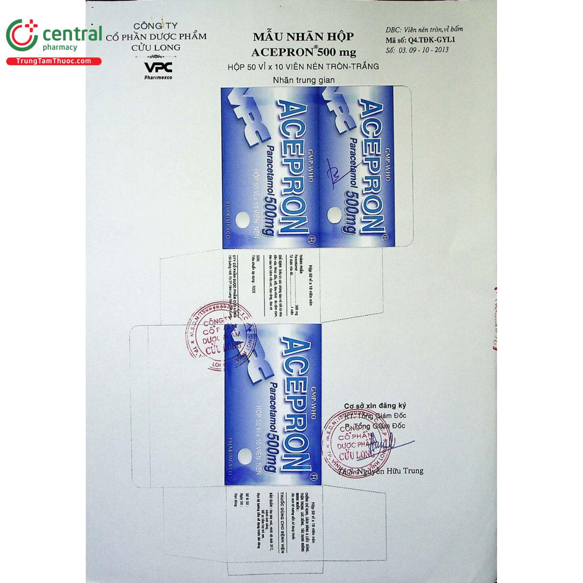 thuoc acepron 500mg 5 M5718 thuoc acepron 500mg 5 M5718