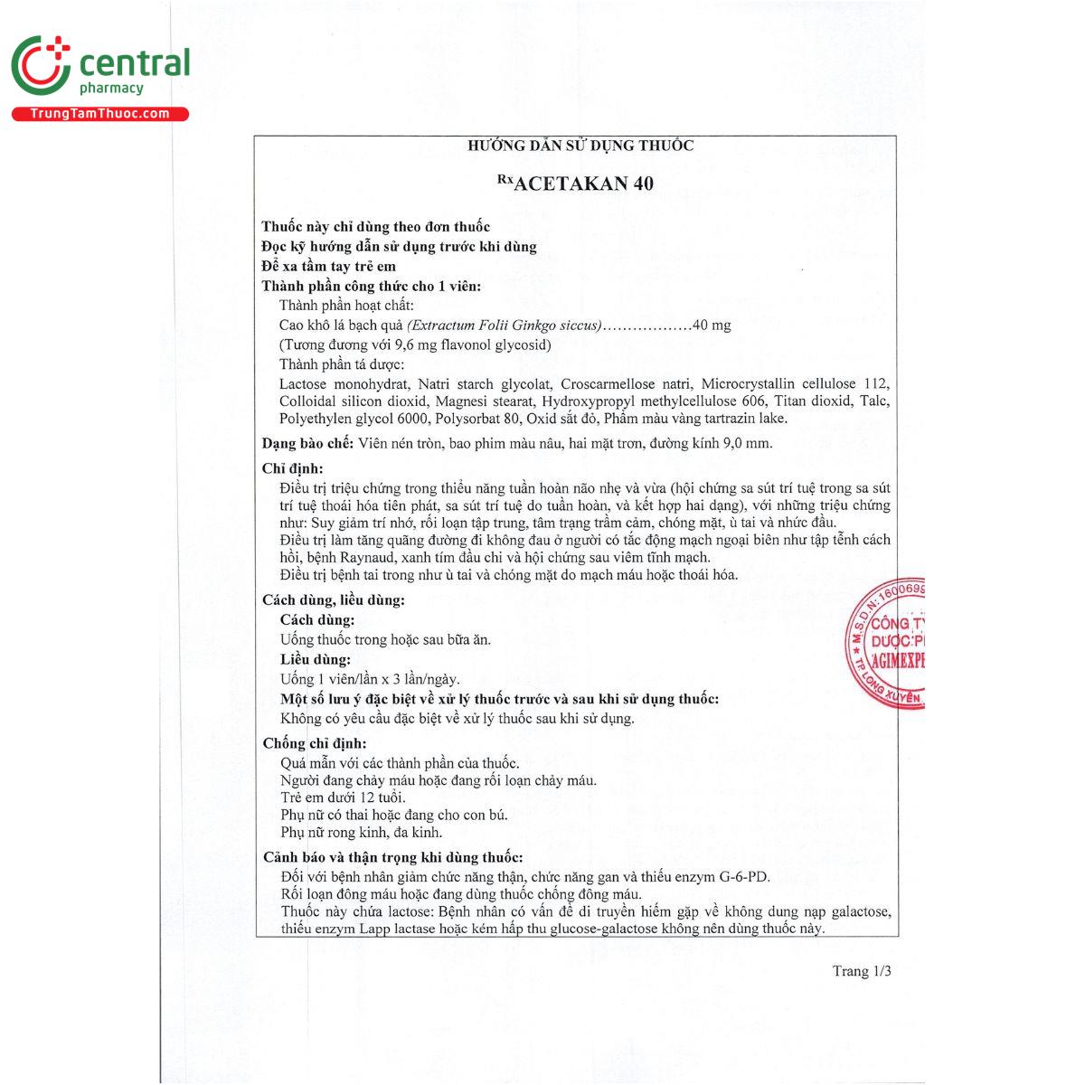 thuoc acetakan 40 10 E1466 thuoc acetakan 40 10 E1466