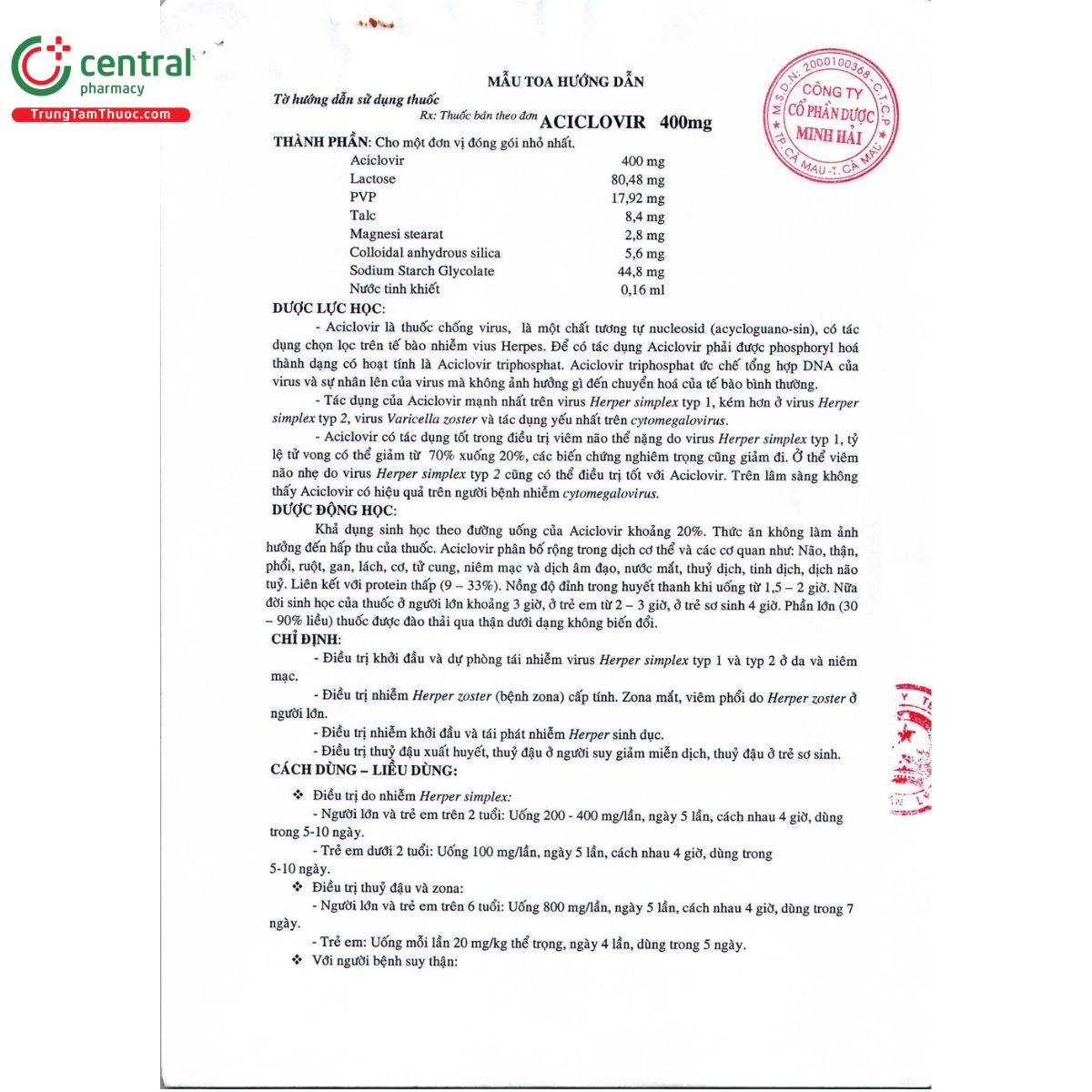 thuoc aciclovir 400mg mipharmco 7 D1670 thuoc aciclovir 400mg mipharmco 7 D1670