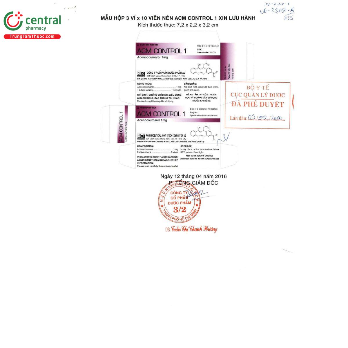 thuoc acm control 1mg 2 A0438 thuoc acm control 1mg 2 A0438