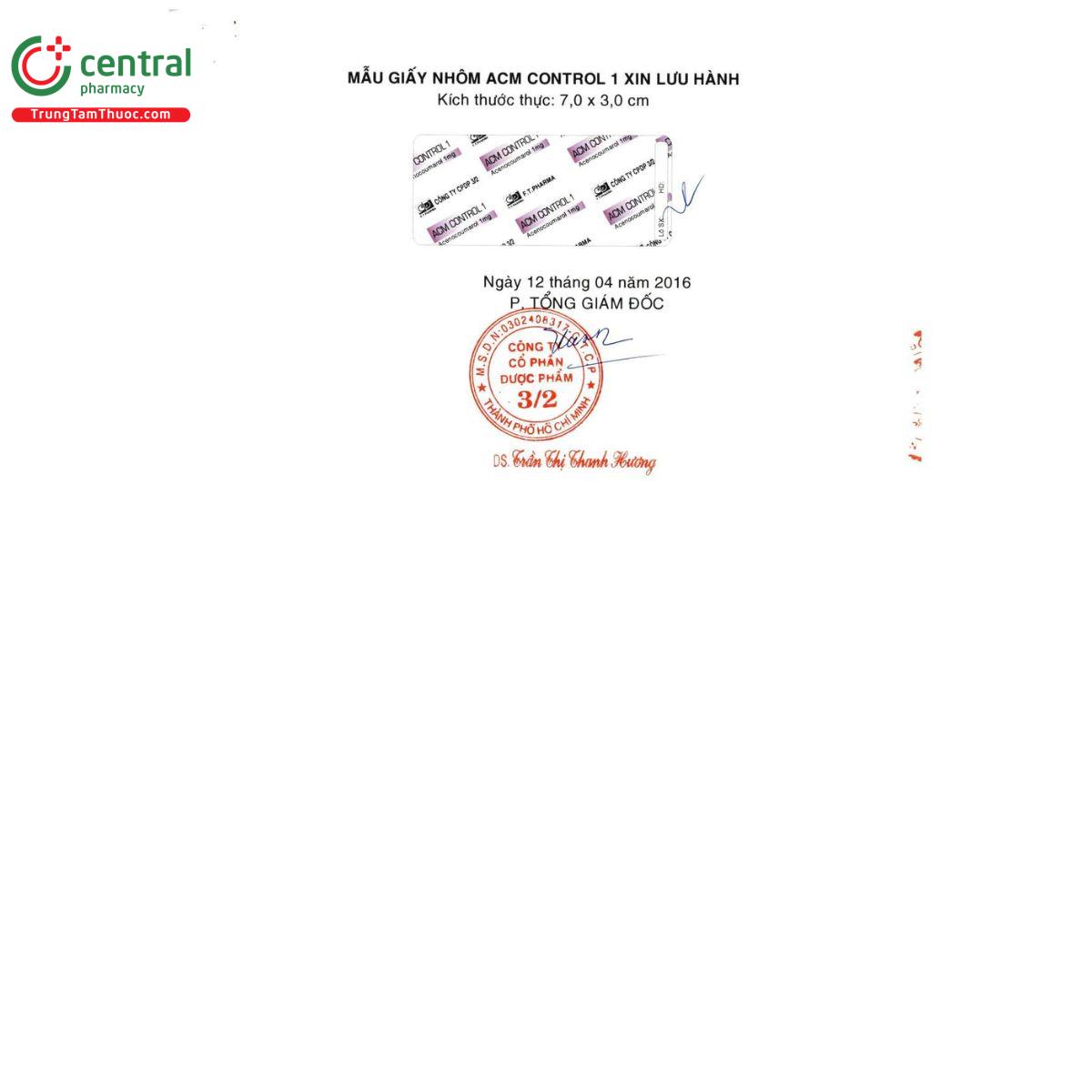 thuoc acm control 1mg 4 K4624 thuoc acm control 1mg 4 K4624