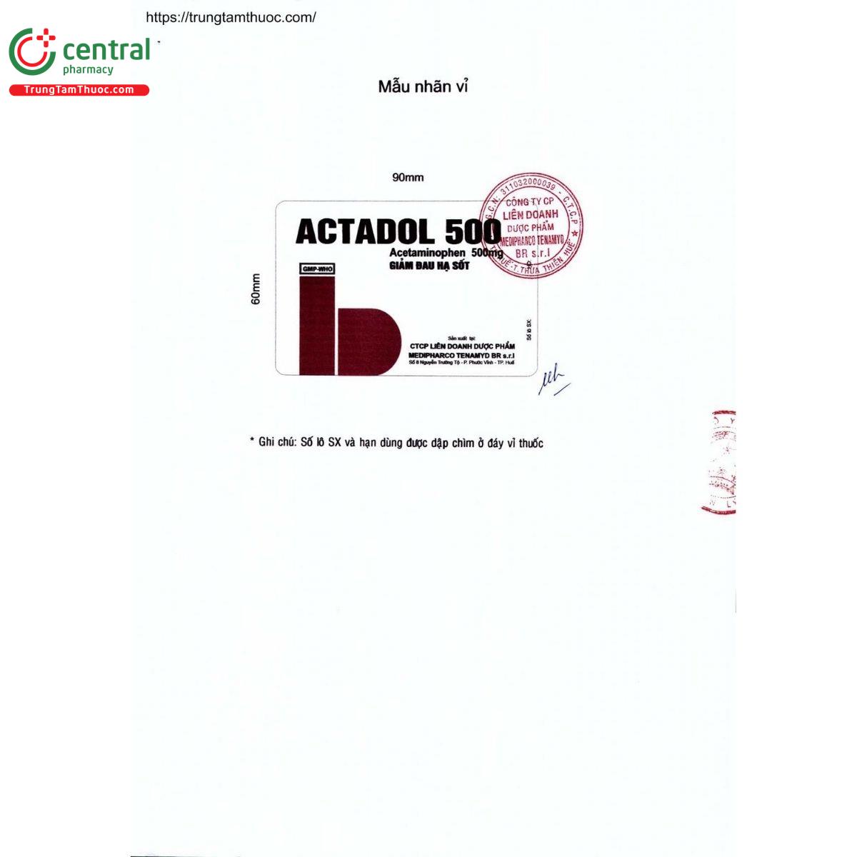thuoc actadol 500mg medipharco 3 B0303