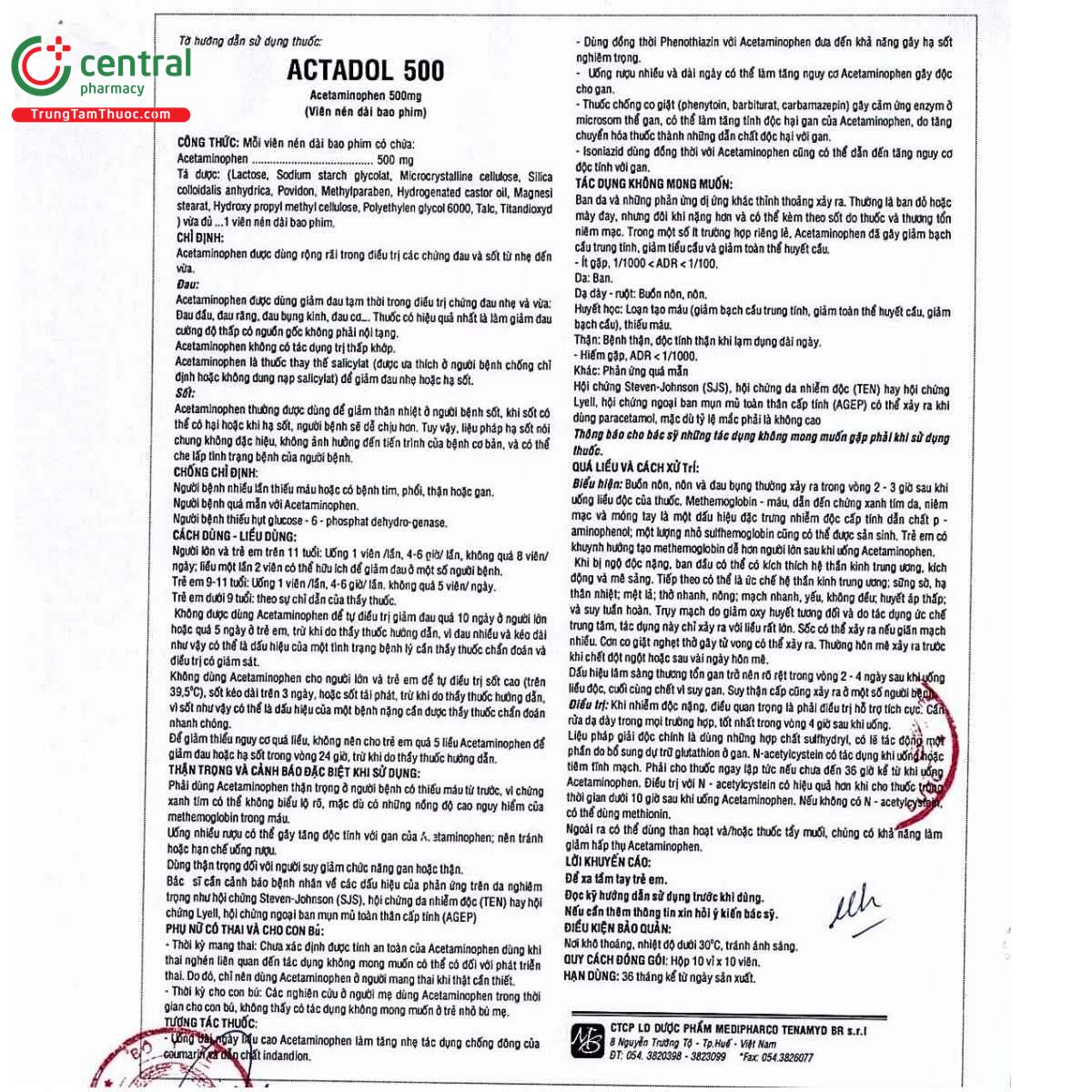 thuoc actadol 500mg medipharco 4 H3030