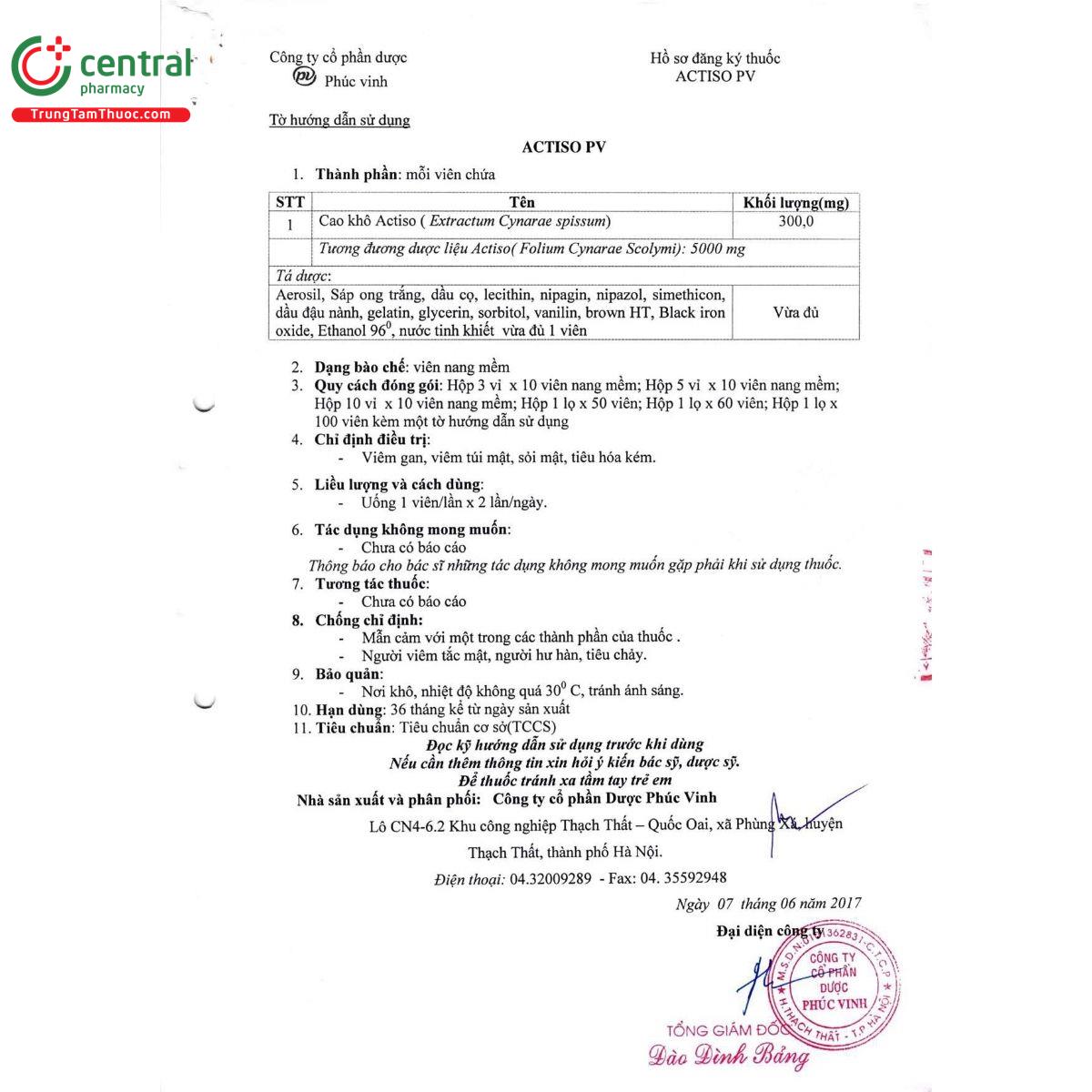 thuoc actiso pv 6 B0867 thuoc actiso pv 6 B0867