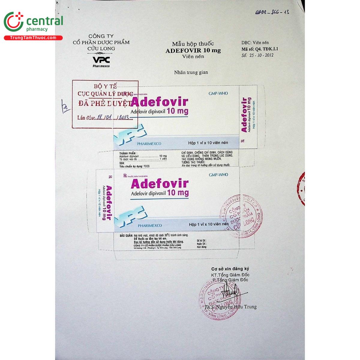 thuoc adefovir 10mg vpc 3 V8748 thuoc adefovir 10mg vpc 3 V8748