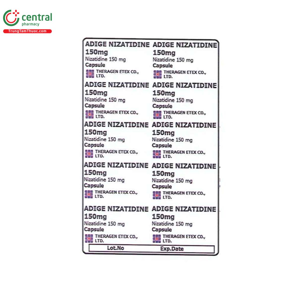 thuoc adige nizatidine 150 mg 5 I3017 thuoc adige nizatidine 150 mg 5 I3017
