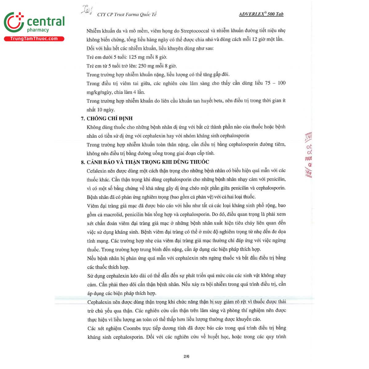 thuoc adverlex 500 tab 6 B0570