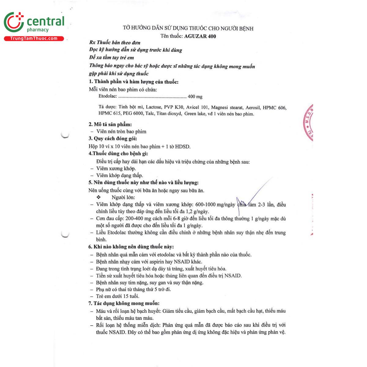 thuoc aguzar 400 8 U8614 thuoc aguzar 400 8 U8614