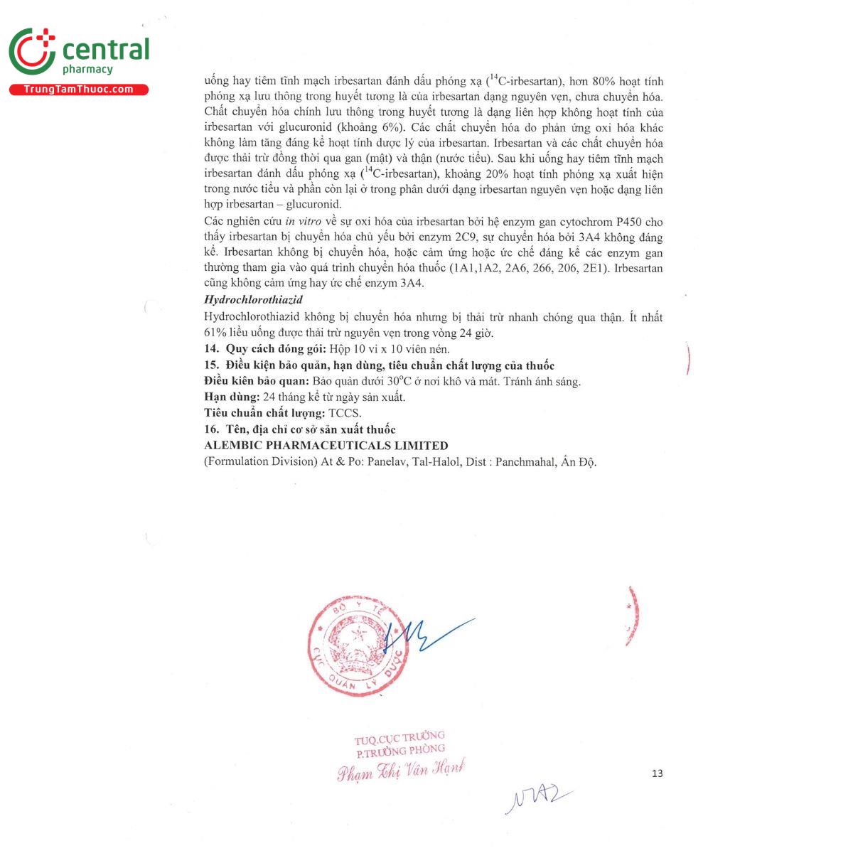 thuoc alembic irbatal h 300 16 M4505 thuoc alembic irbatal h 300 16 M4505