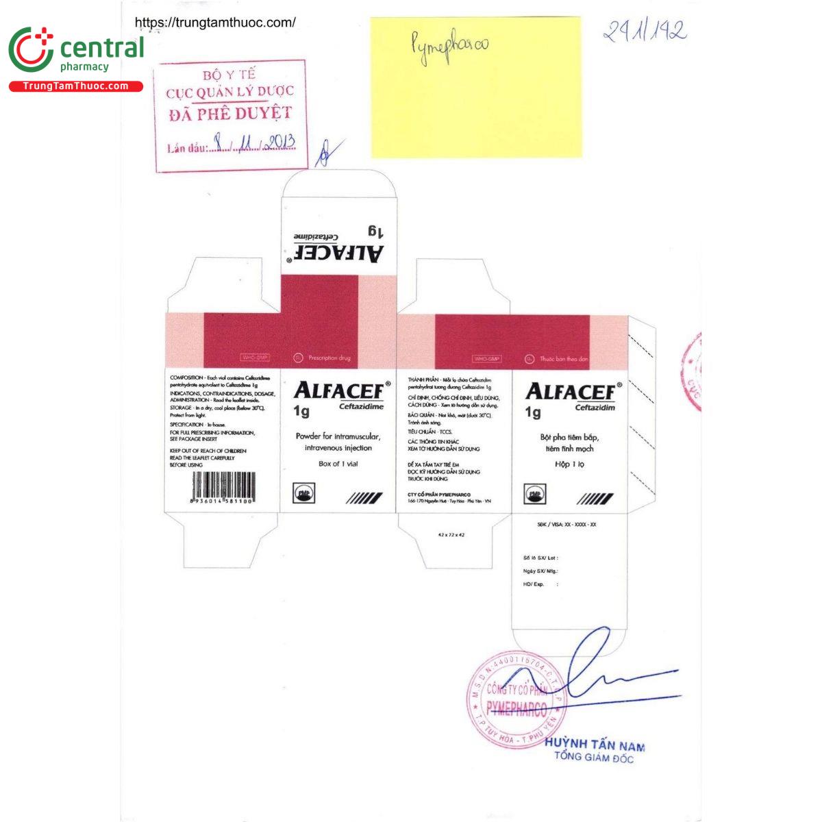 thuoc alfacef 1g 3 T8115 thuoc alfacef 1g 3 T8115