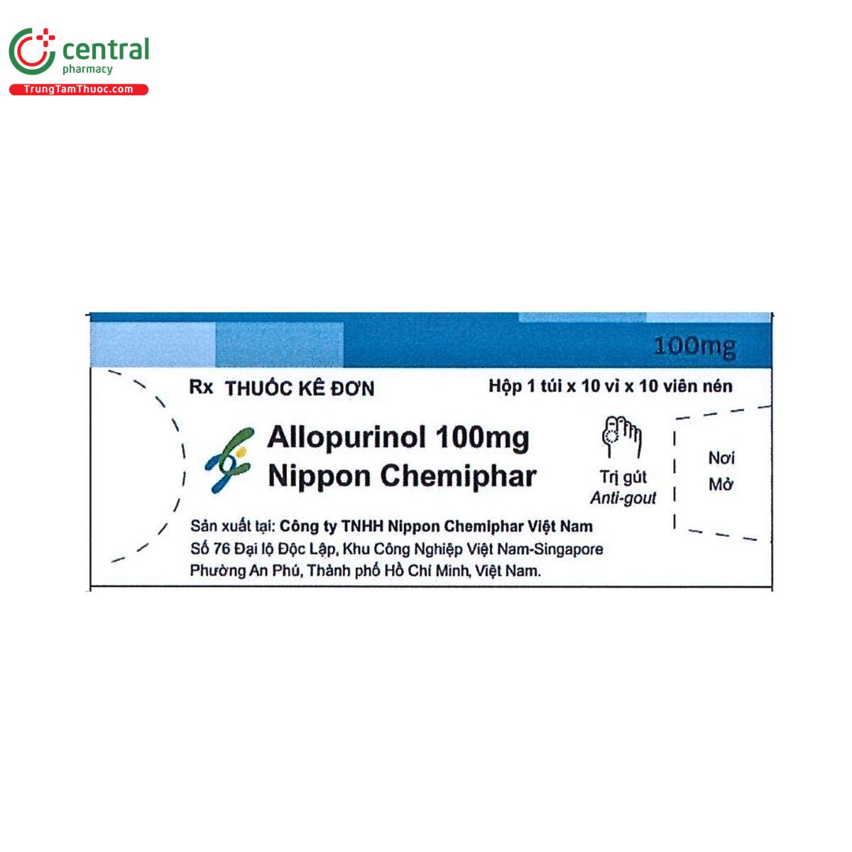 thuoc allopurinol 100mg nippon chemiphar 1 D1351