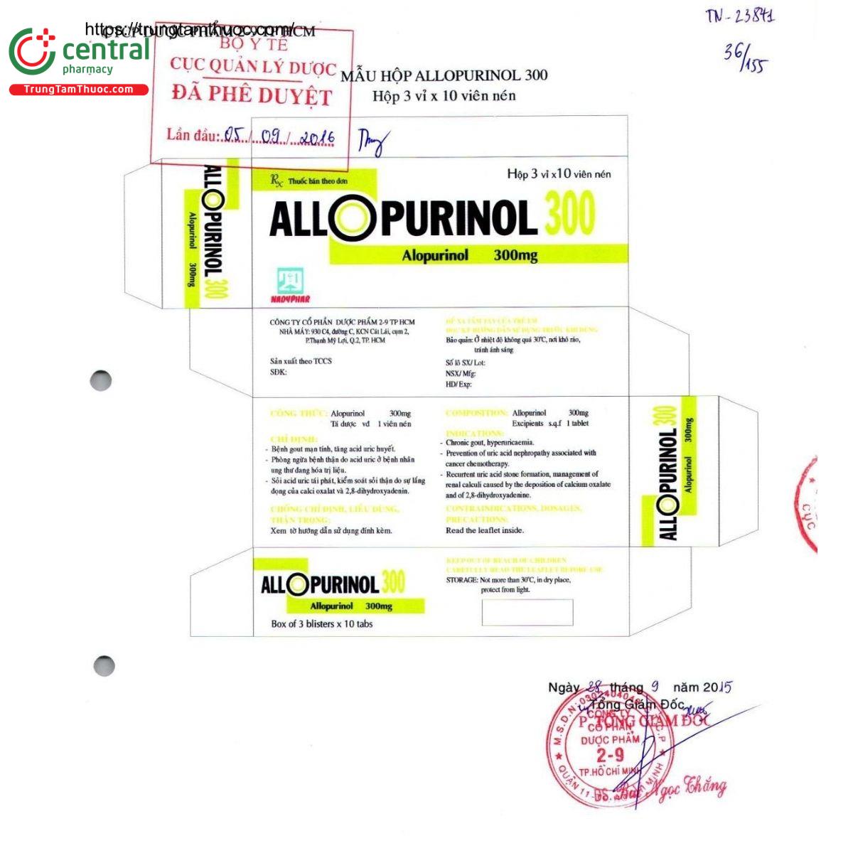 thuoc allopurinol 300mg nadyphar 6 G2617