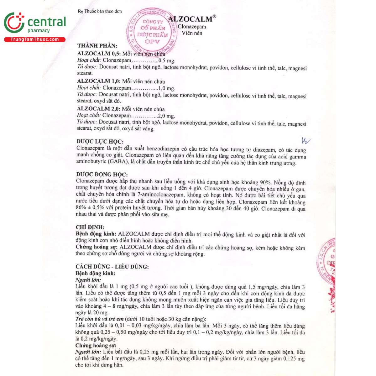 thuoc alzocalm 05 4 D1138