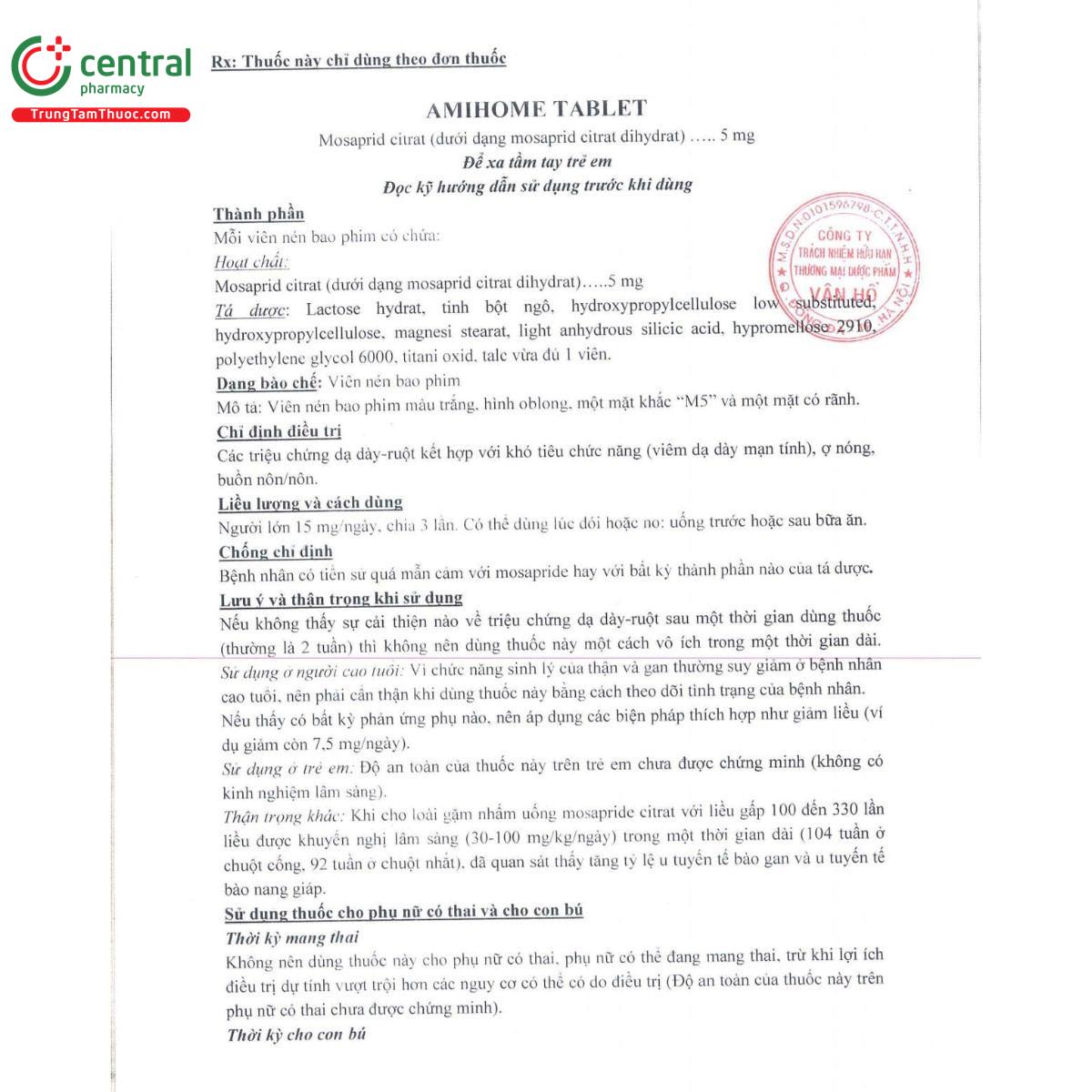 thuoc amihome tablet 5mg 5 P6246