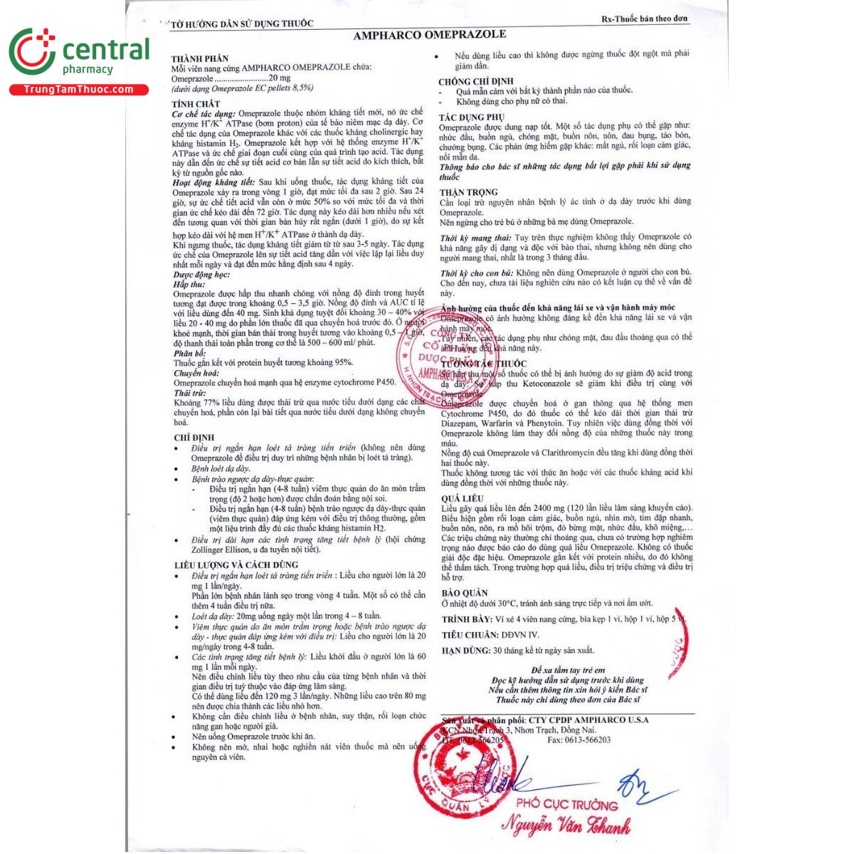 thuoc ampharco omeprazole 7 U8162 thuoc ampharco omeprazole 7 U8162