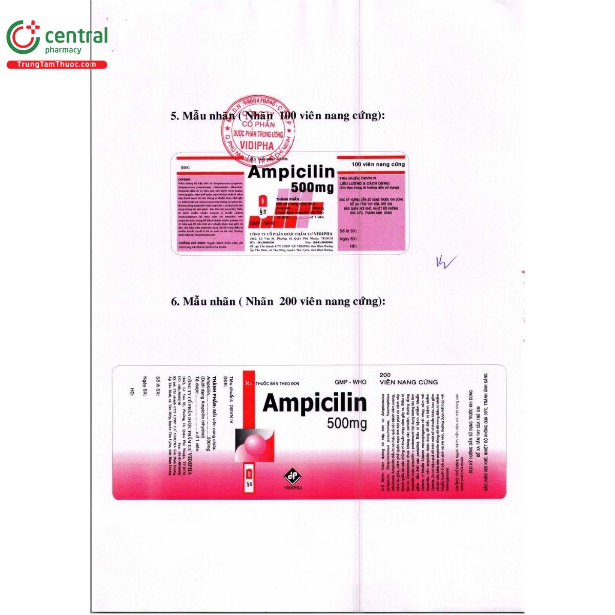 thuoc ampicilin 500mg vidipha 12 U8685 thuoc ampicilin 500mg vidipha 12 U8685