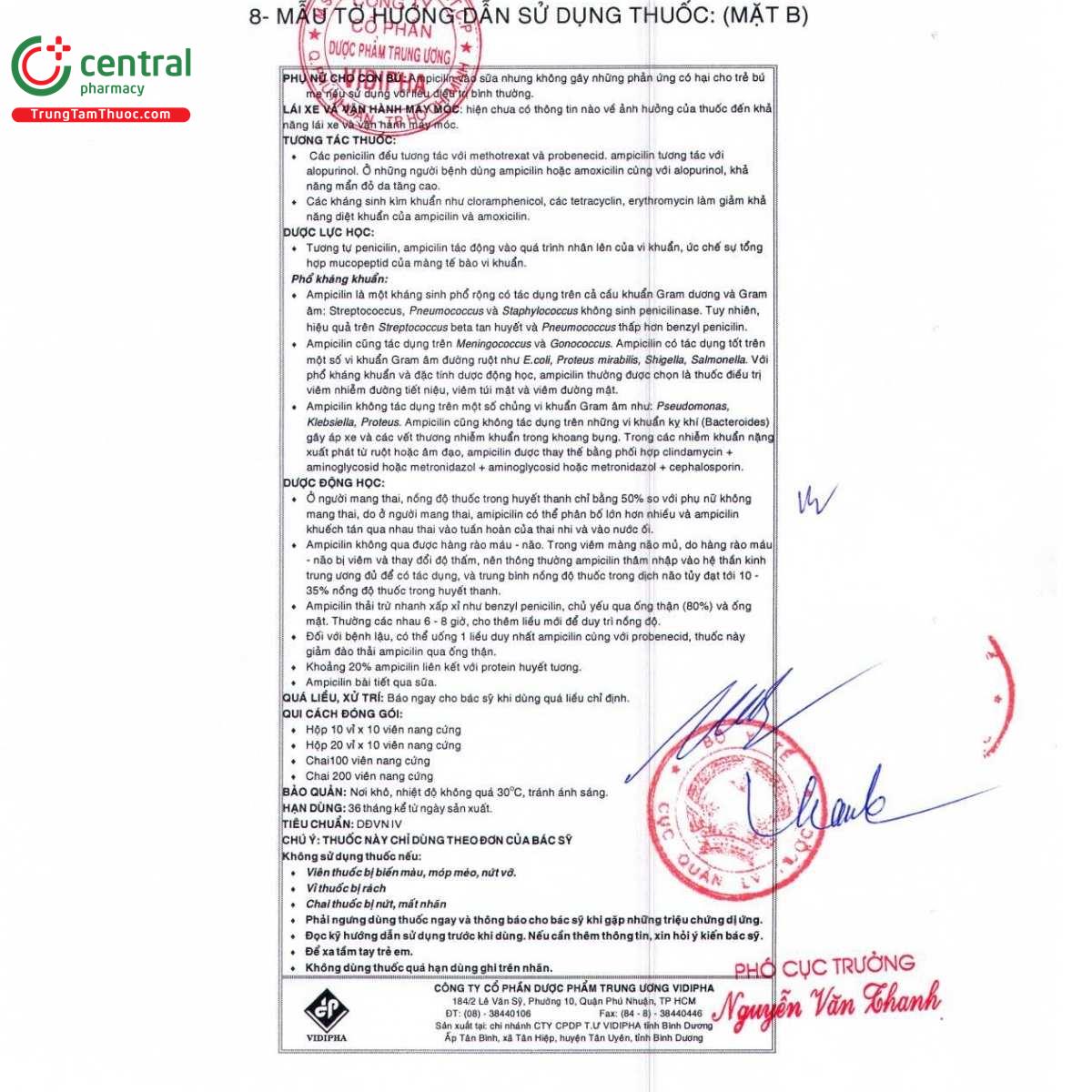 thuoc ampicilin 500mg vidipha 14 O5035 thuoc ampicilin 500mg vidipha 14 O5035