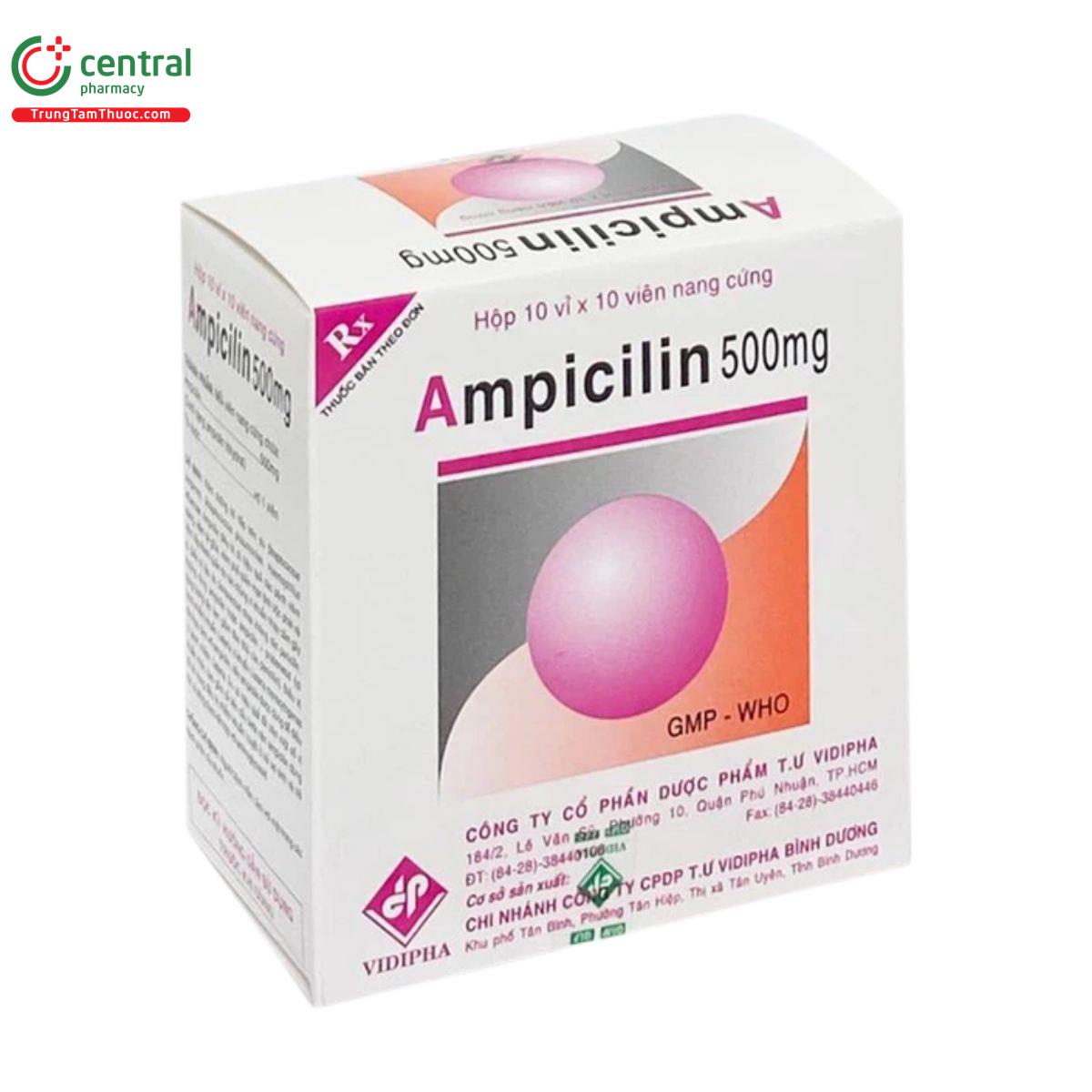 thuoc ampicilin 500mg vidipha 3 B0046 thuoc ampicilin 500mg vidipha 3 B0046