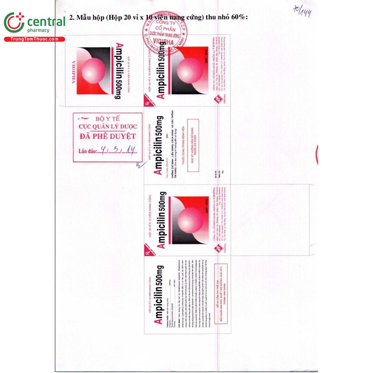 thuoc ampicilin 500mg vidipha 8 C1442 thuoc ampicilin 500mg vidipha 8 C1442