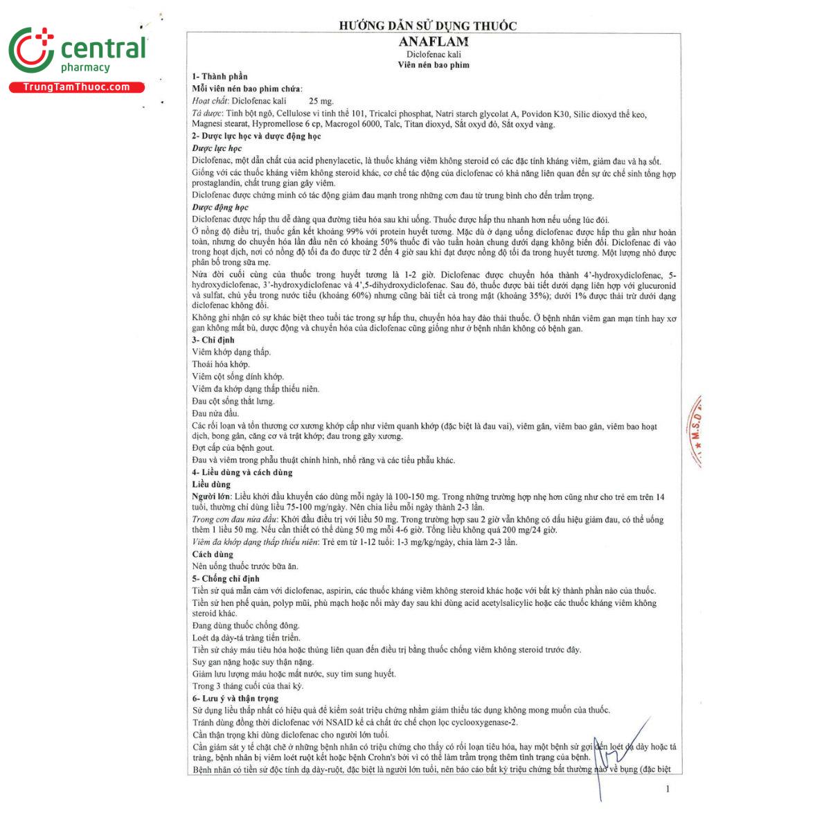 thuoc anaflam 25mg glomed 8 N5447