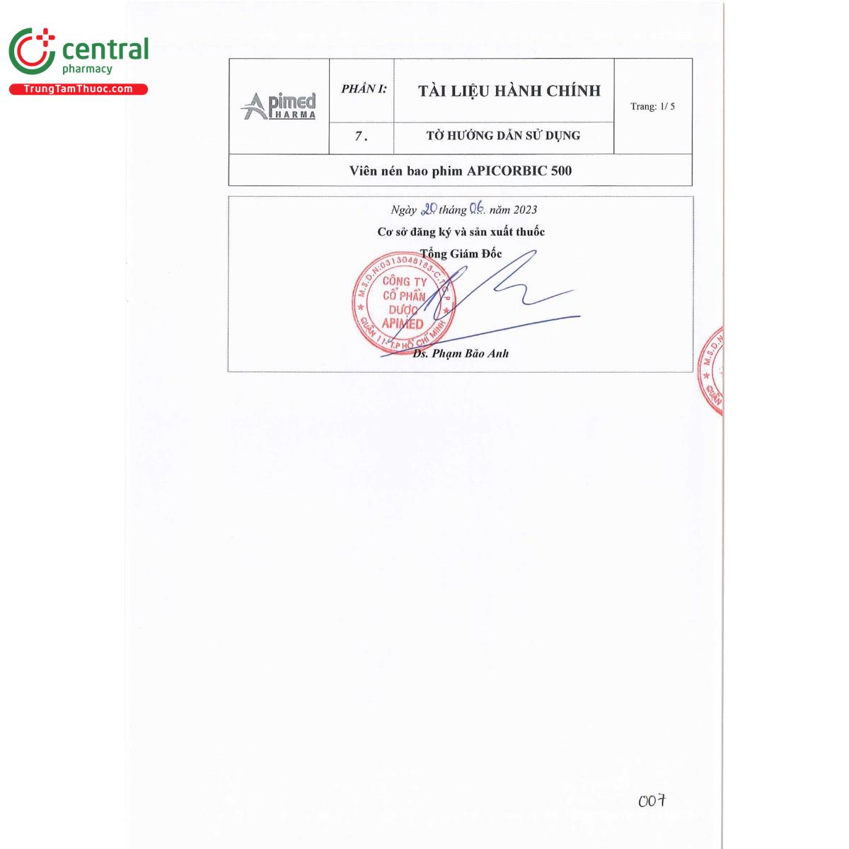 thuoc apicorbic 500 11 H3075 thuoc apicorbic 500 11 H3075