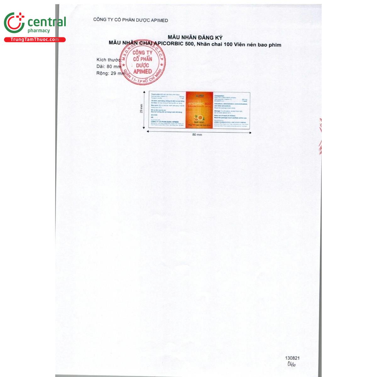 thuoc apicorbic 500 9 B0325 thuoc apicorbic 500 9 B0325