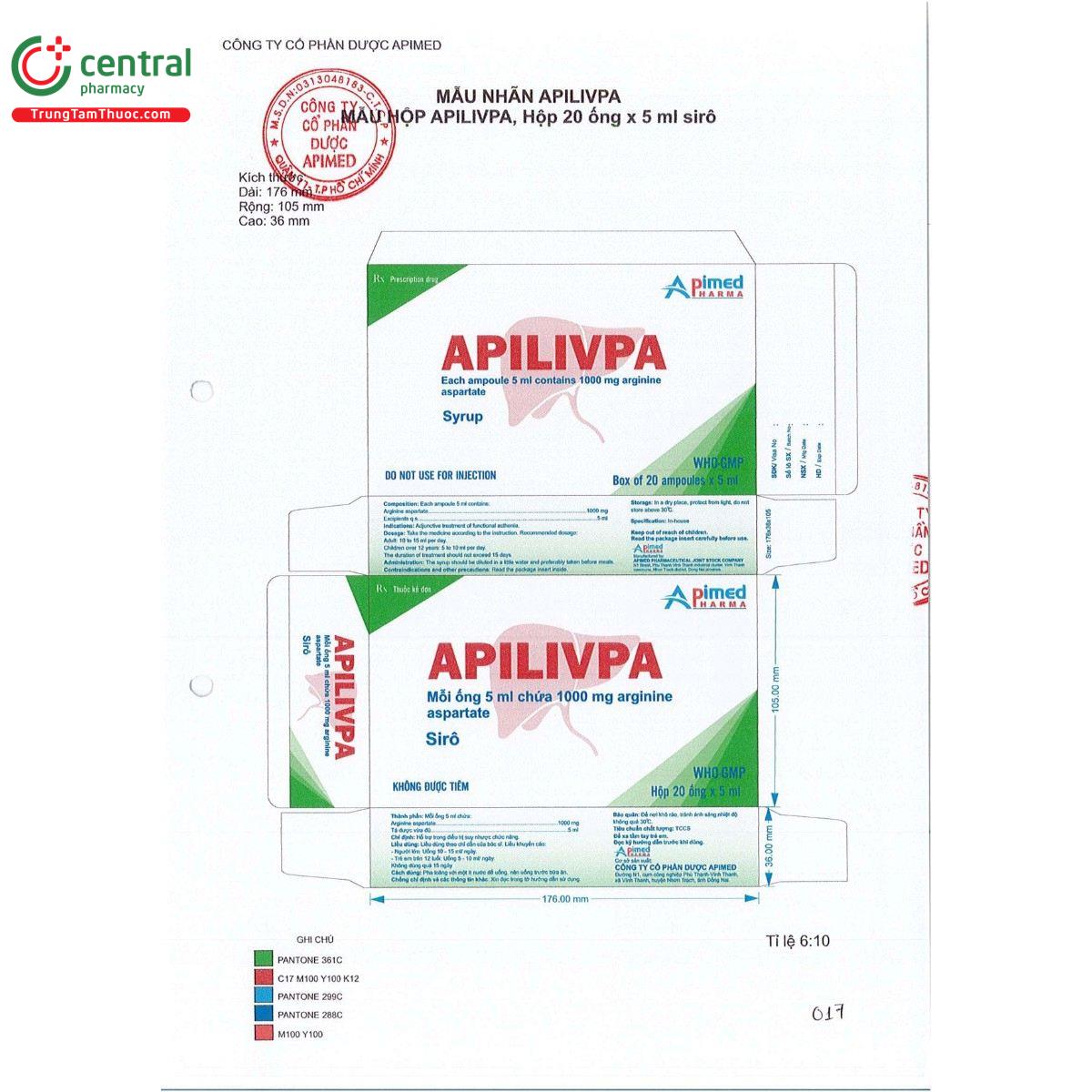 thuoc apilivpa 1000mg 5ml 5 G2672