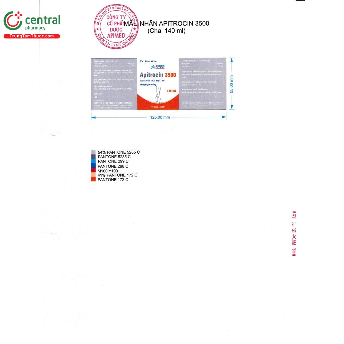 thuoc apitrocin 3500mg 5 D1054 thuoc apitrocin 3500mg 5 D1054