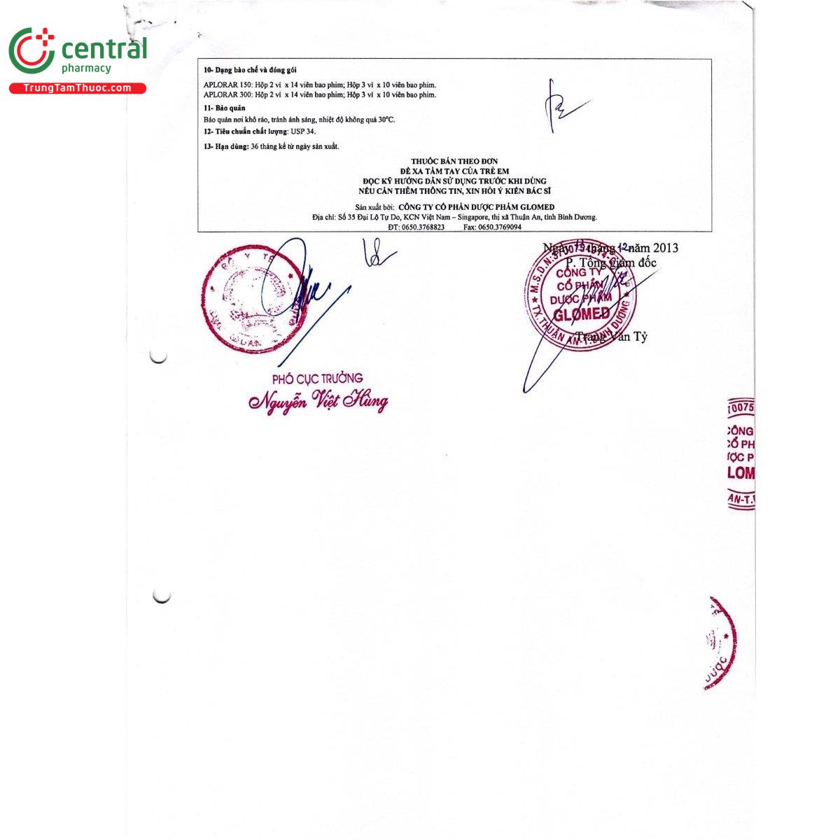 thuoc aplorar 300 9 R7858 thuoc aplorar 300 9 R7858