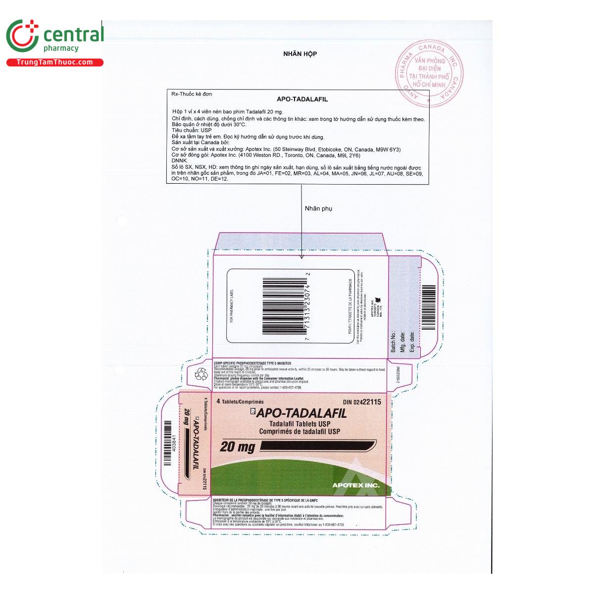 thuoc apo tadalafil 20 2 D1631 thuoc apo tadalafil 20 2 D1631