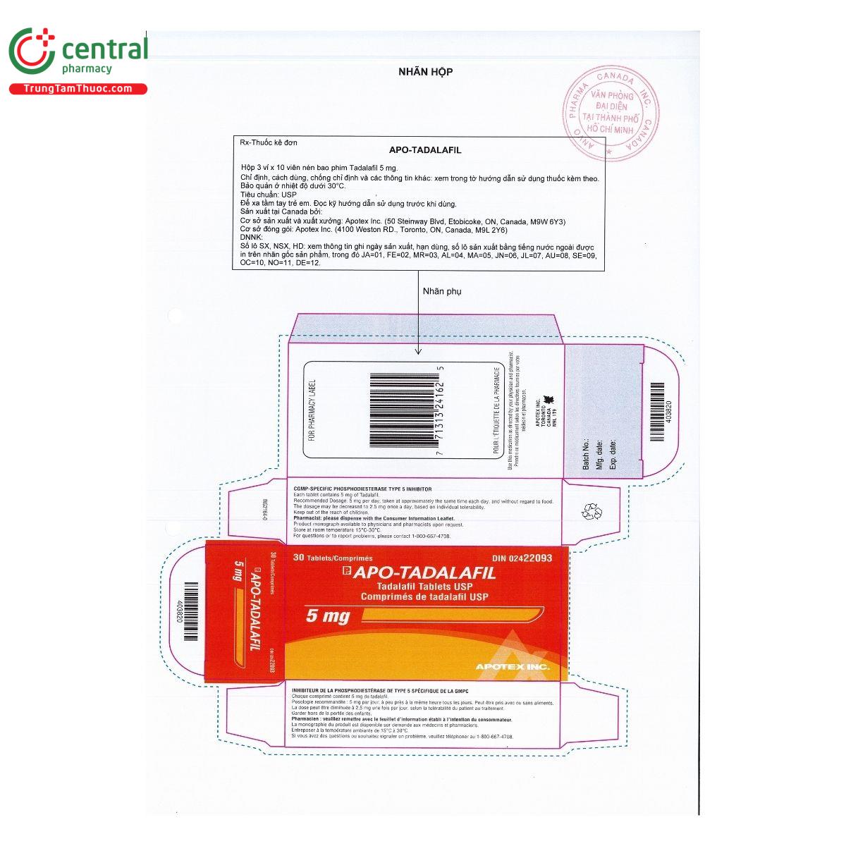 thuoc apo tadalafil 5 2 O5400 thuoc apo tadalafil 5 2 O5400