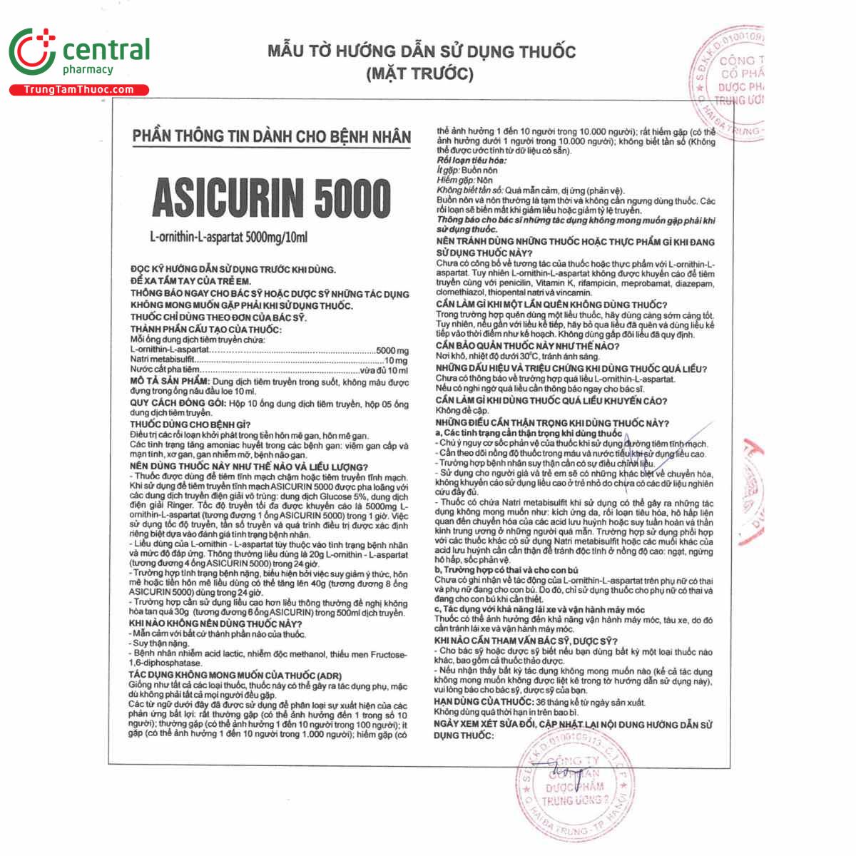 thuoc asicurin 5000 5 A0360 thuoc asicurin 5000 5 A0360