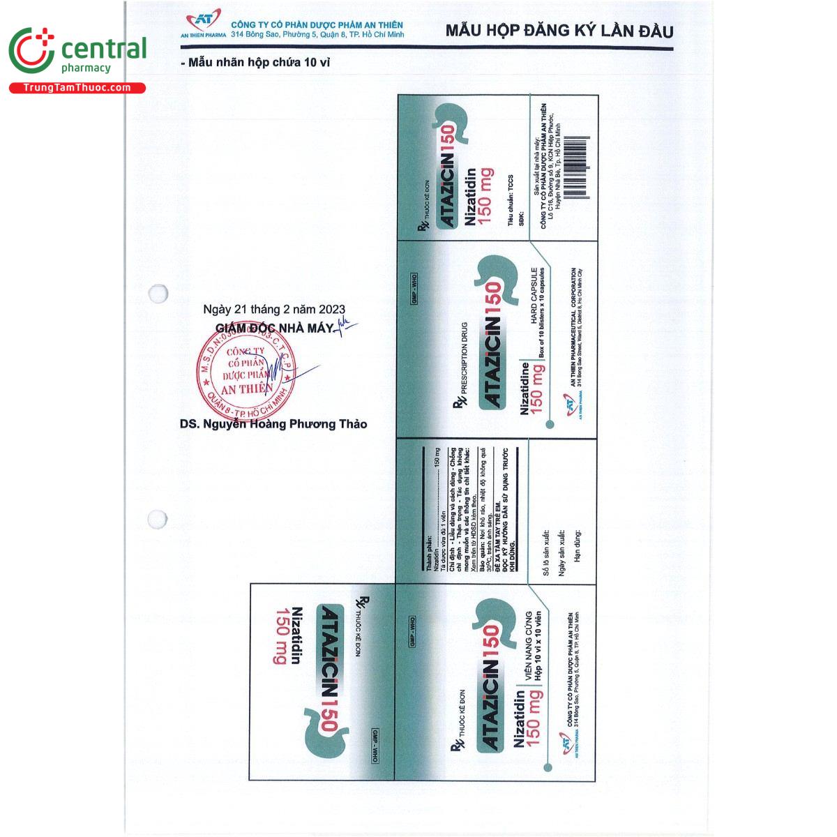 thuoc atazicin 150mg 6 N5556 thuoc atazicin 150mg 6 N5556