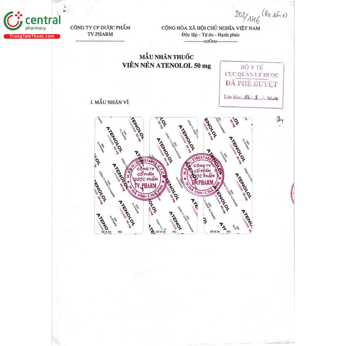 thuoc atenolol 50mg tv pharm 2 T7447 thuoc atenolol 50mg tv pharm 2 T7447