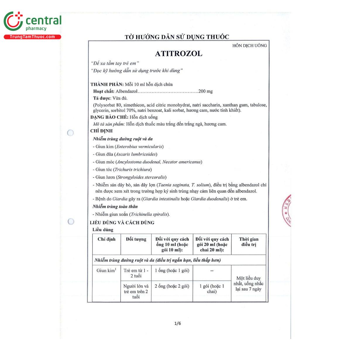 thuoc atitrozol 3 E1132 thuoc atitrozol 3 E1132