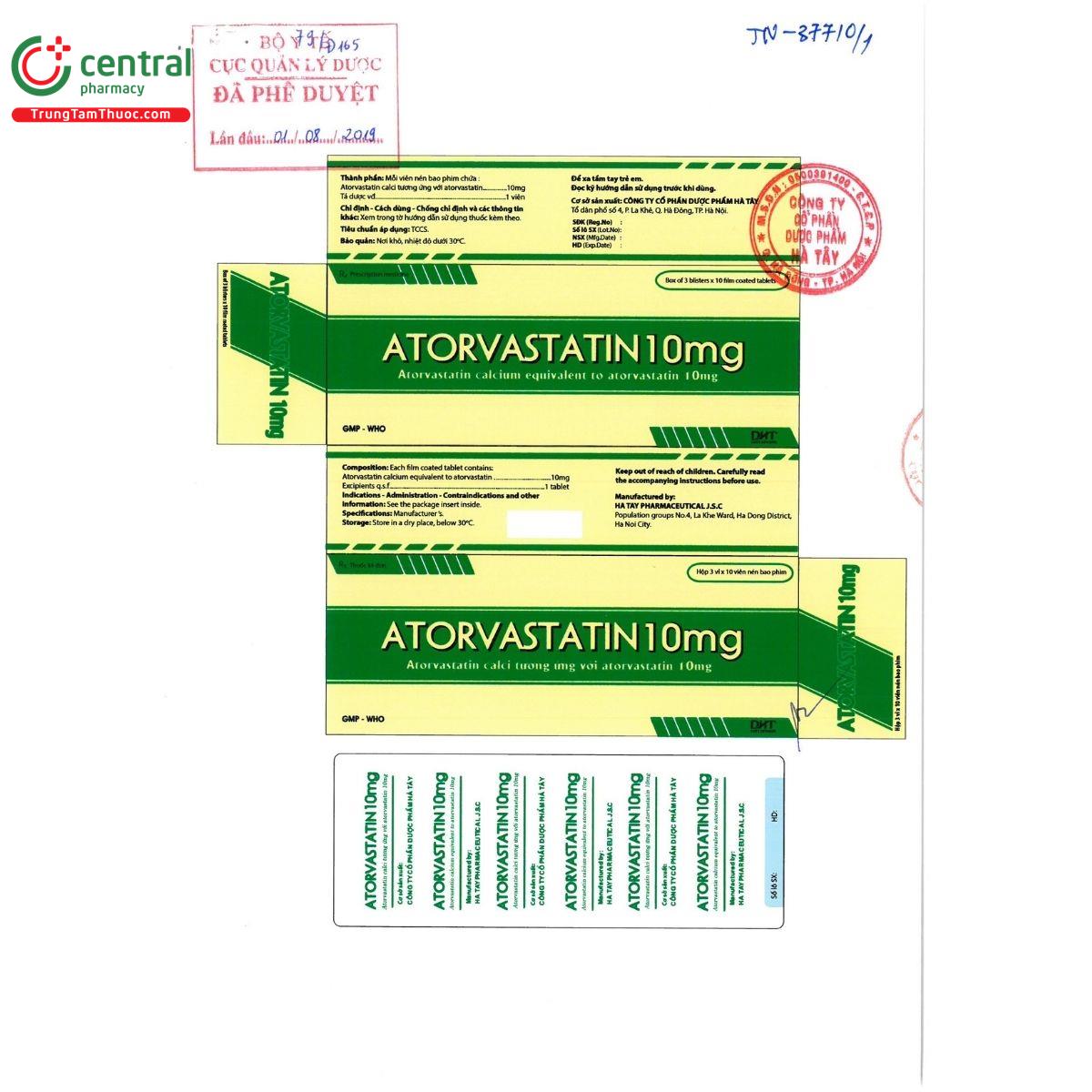 thuoc atorvastatin 10mg hataphar 3 M5152