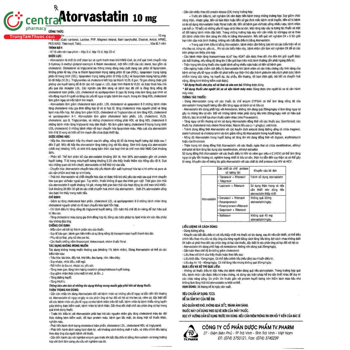 thuoc atorvastatin tv pharm 10mg 8 G2083 thuoc atorvastatin tv pharm 10mg 8 G2083