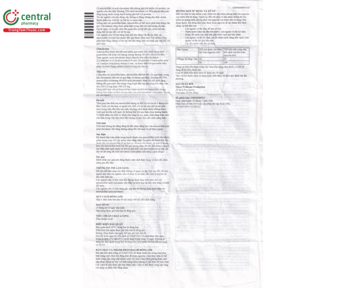 thuoc augmentin es 600mg 42 9mg 5ml gsk 11 M4150