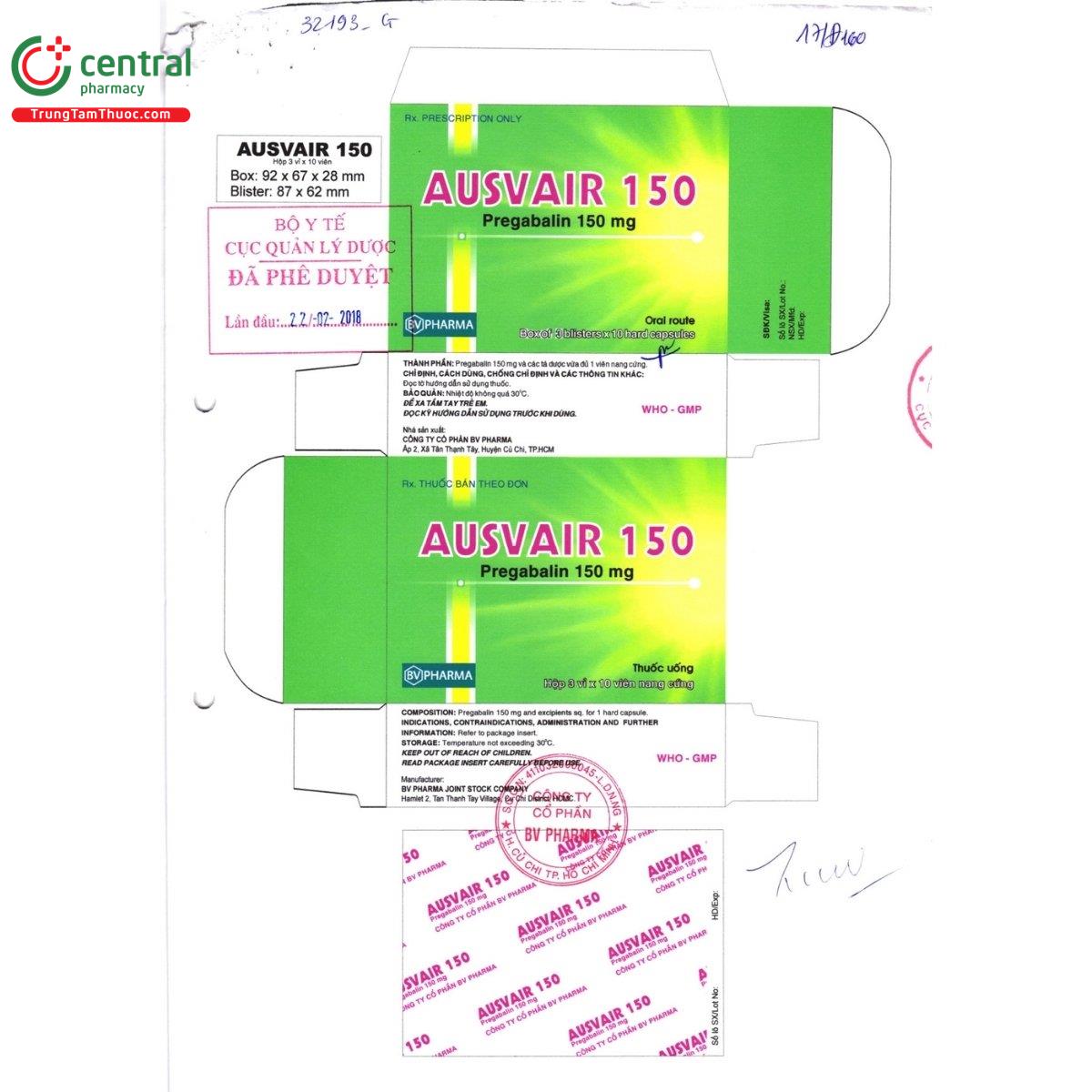 thuoc ausvair 150 3 R7121 thuoc ausvair 150 3 R7121