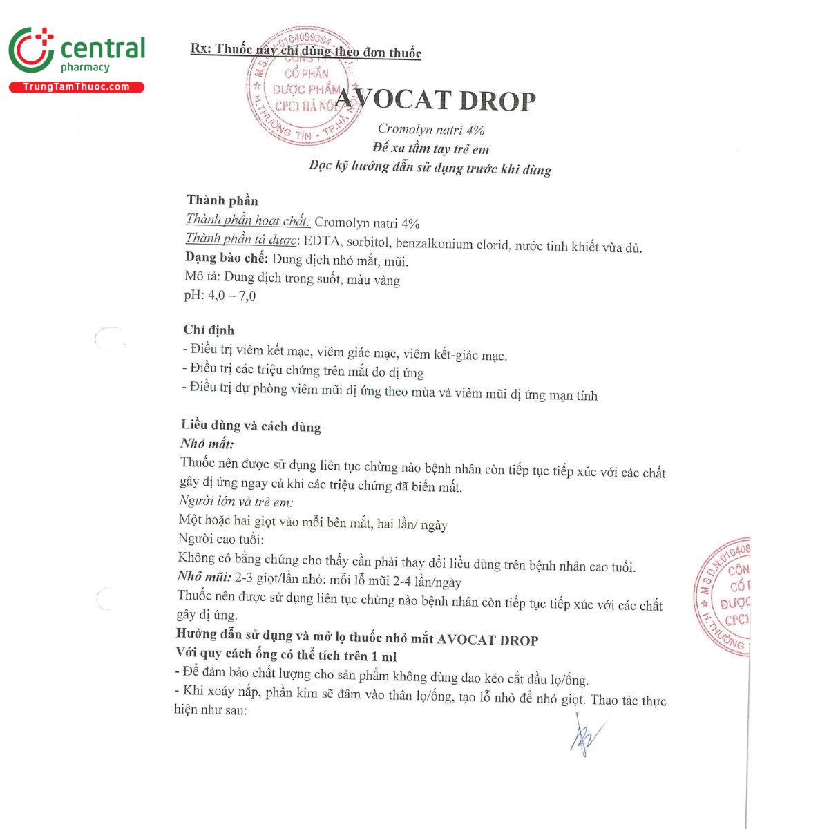 thuoc avocat drop 4 5 R7612 thuoc avocat drop 4 5 R7612