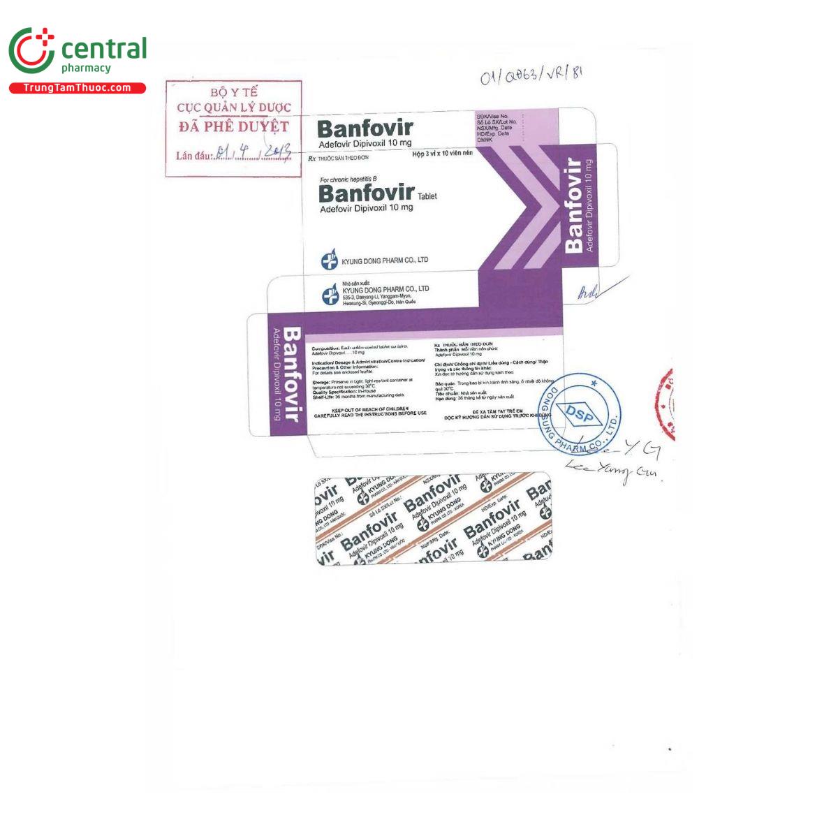 thuoc banfovir unfilm coated tablet 3 L4127 thuoc banfovir unfilm coated tablet 3 L4127