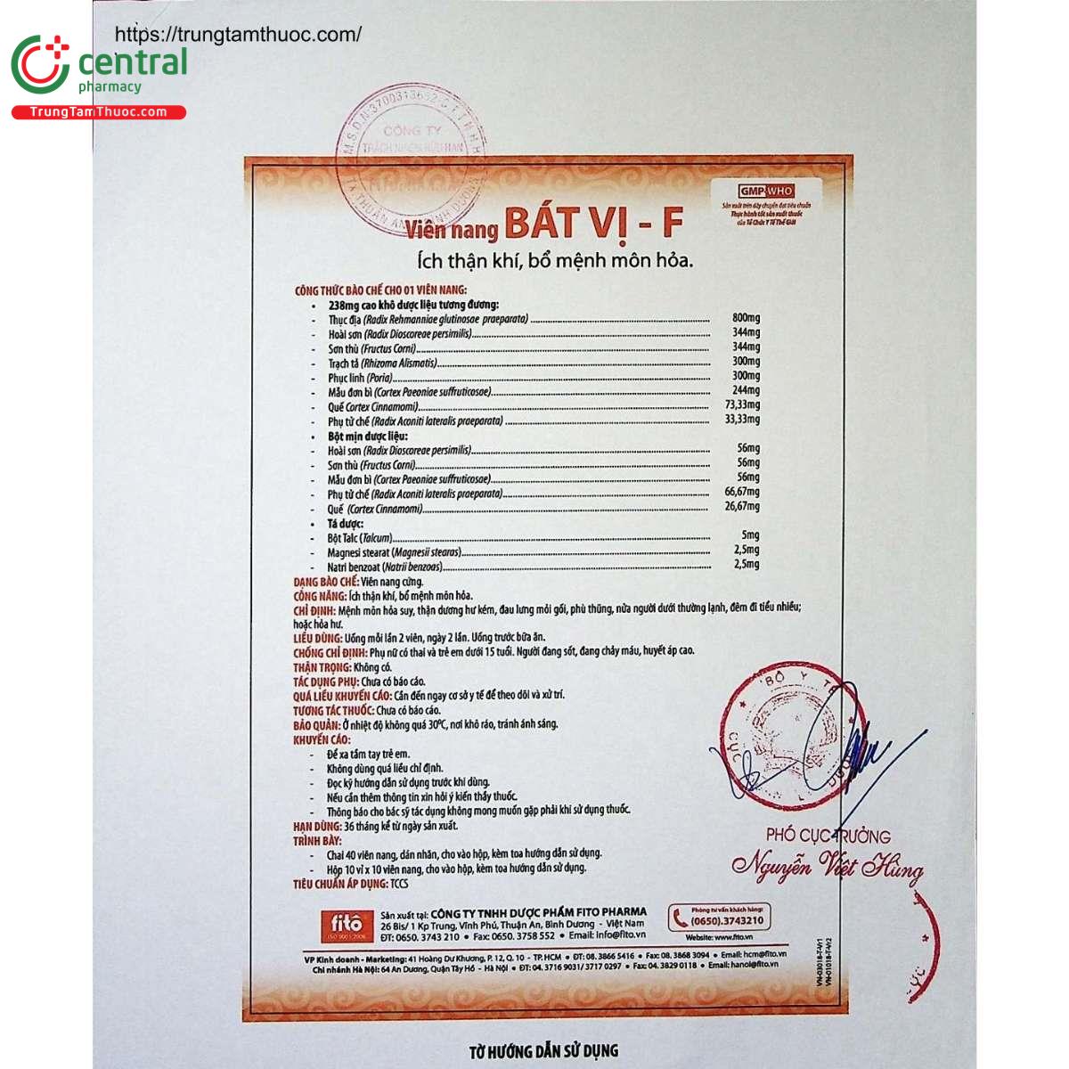 thuoc bat vi f 10 B0442 thuoc bat vi f 10 B0442