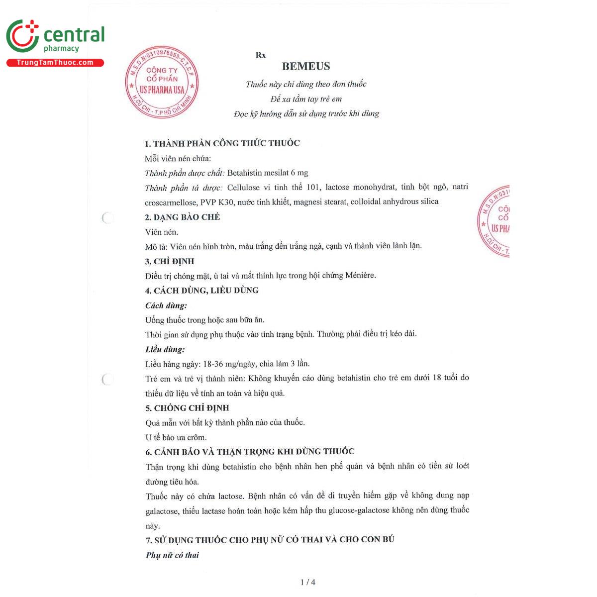 thuoc bemeus 6mg 6 V8281 thuoc bemeus 6mg 6 V8281