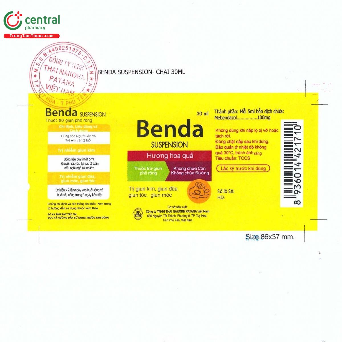 thuoc benda suspension 2 F2116 thuoc benda suspension 2 F2116