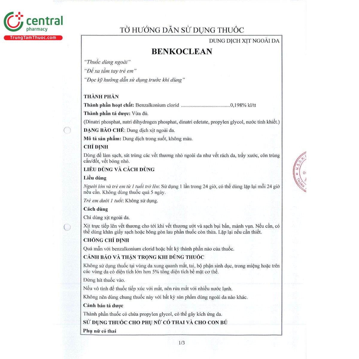 thuoc benkoclean 0198 1 F2430 thuoc benkoclean 0198 1 F2430